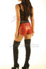 Red Leather Shorts - back