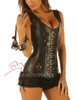 Corset with zip front buckles