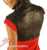 Full Grain Leather High Waisted Short Top Waist Coat Top Trendy back view