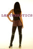 Leather Mini Pleated Skirt in Purple - Back View