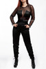 Summer Jumpsuit With Mesh Arms Black - Front