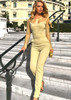 Women's Jumpsuit/Playsuit Dress With Mesh Arms Beige