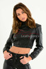 Ladies Luxurious Fine Leather Crop Top 1