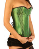 Green Corset Full Steel Boned with Modesty Panels - front
