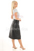 knee length leather skirt- Side View