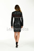 Knee length Leather Dress With Sleeves - back