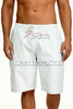 White Leather Shorts Men - Front View