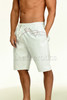 White Leather Shorts Men