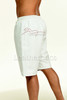 White Leather Shorts Men - Left Side View