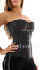 Perforated leather Overbust Corset with Cups