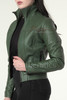 Green leather top jacket 1