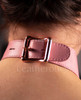 Leather BDSM Collar 4 - pink back
