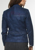 Blue Suede Leather Women's Blazer - back