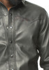 Gents Premium Matt Finish Leather Shirt - details