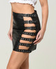 Mini open Leather Skirt - side zoom