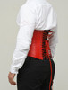 Leather Corset For men Red Under bust