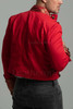 Short Cropped Red Brocade Men's Jacket back view