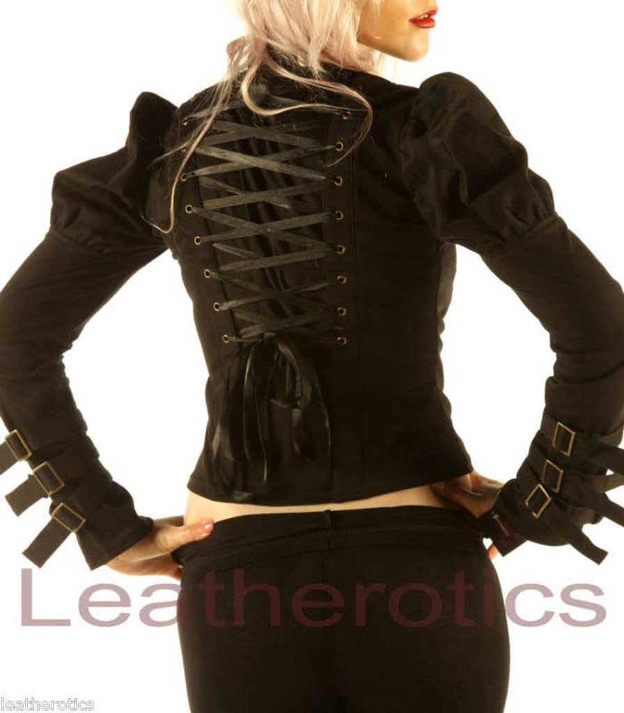 Black Cotton Steampunk Goth Victorian Top Jacket inspired dresses STP01
