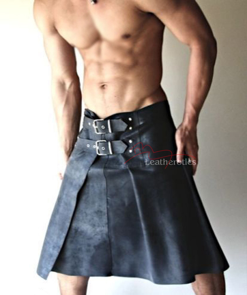 men's leather kilt wrap around kilt leather gladiator kilt