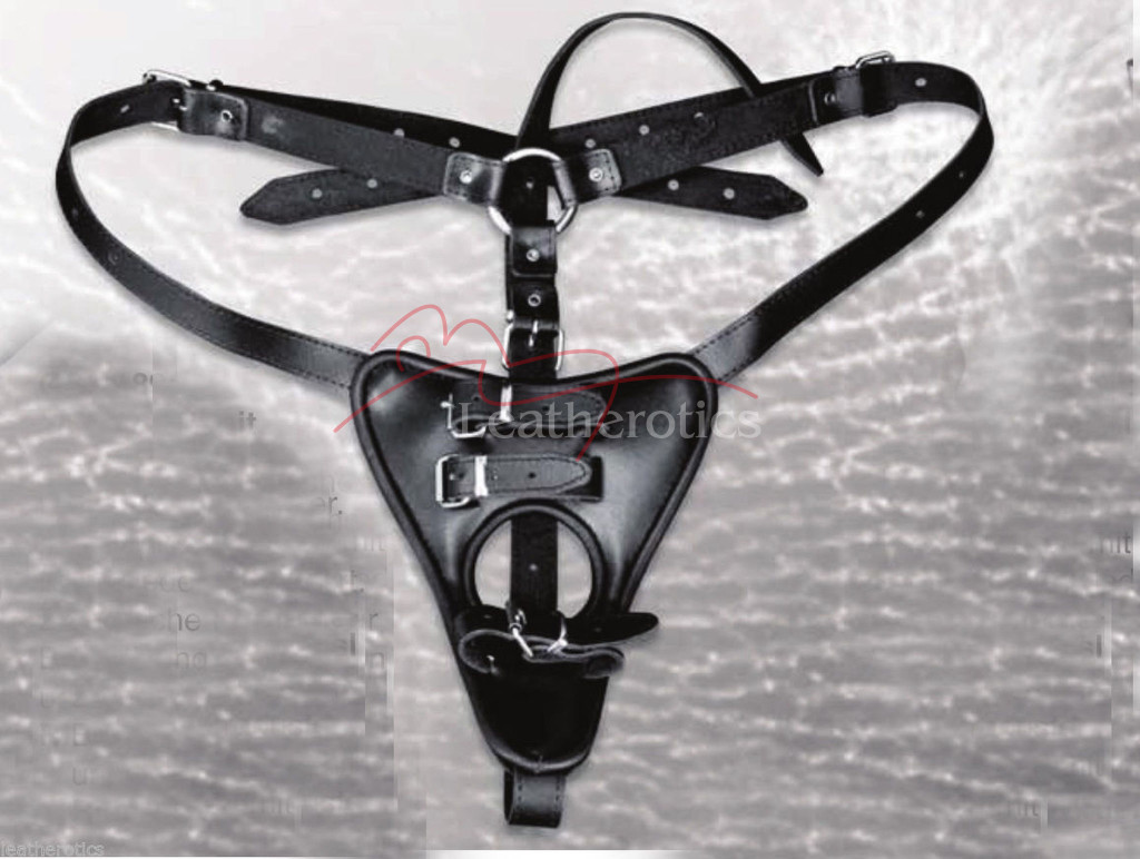 leather strap on harness belt bondage
