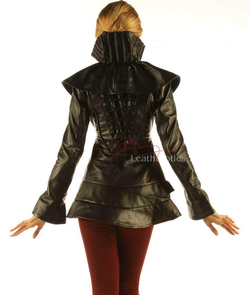 Victorian leather jacket Vintage Ladies Top