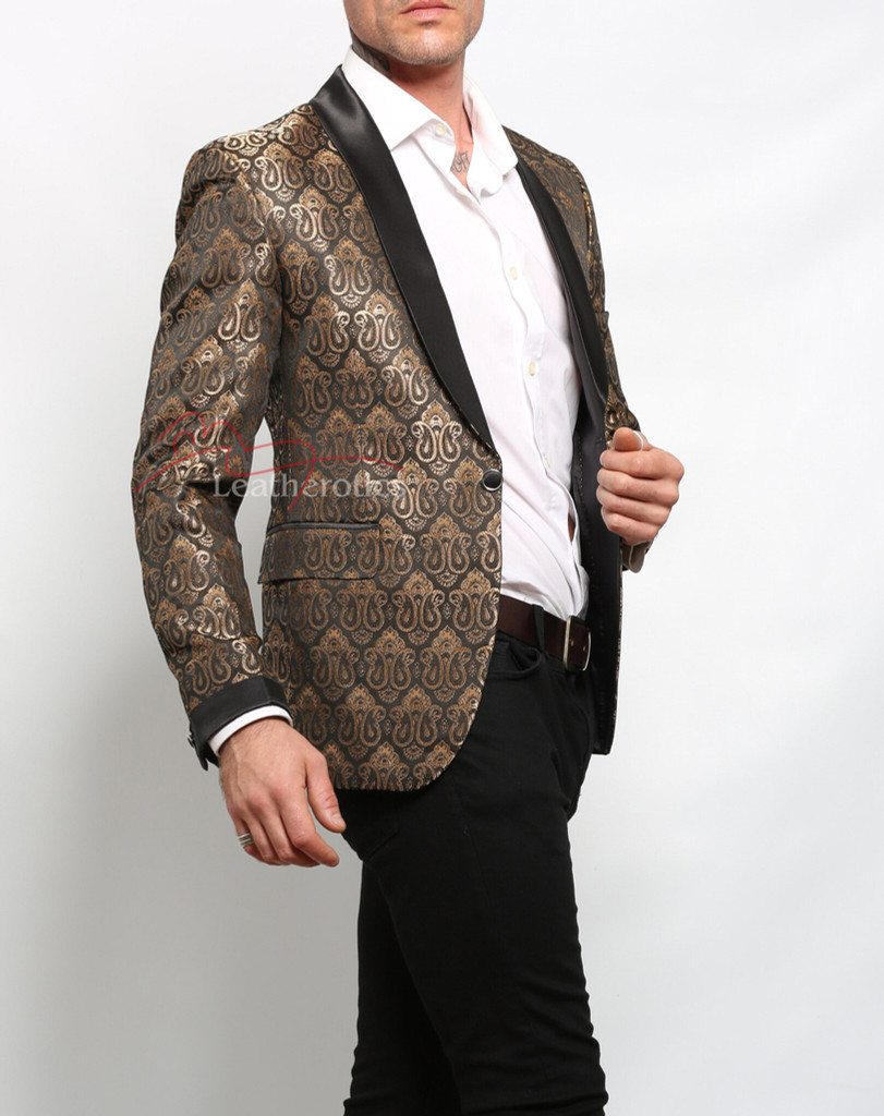 vintage steampunk coat - Gold Blazer for men