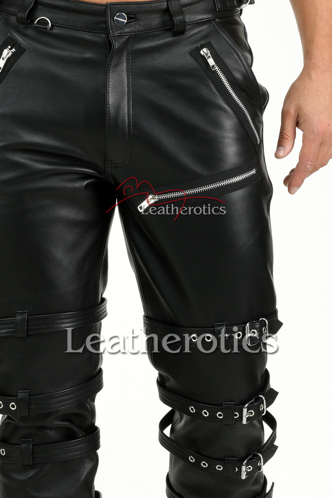 mens soft leather jeans