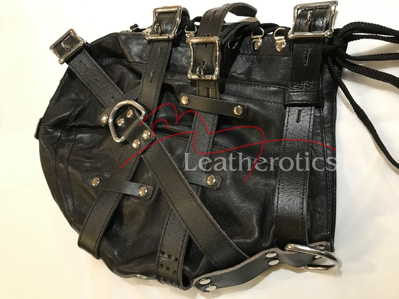 Leather leder bondage mask | leather slave hood | bondahe