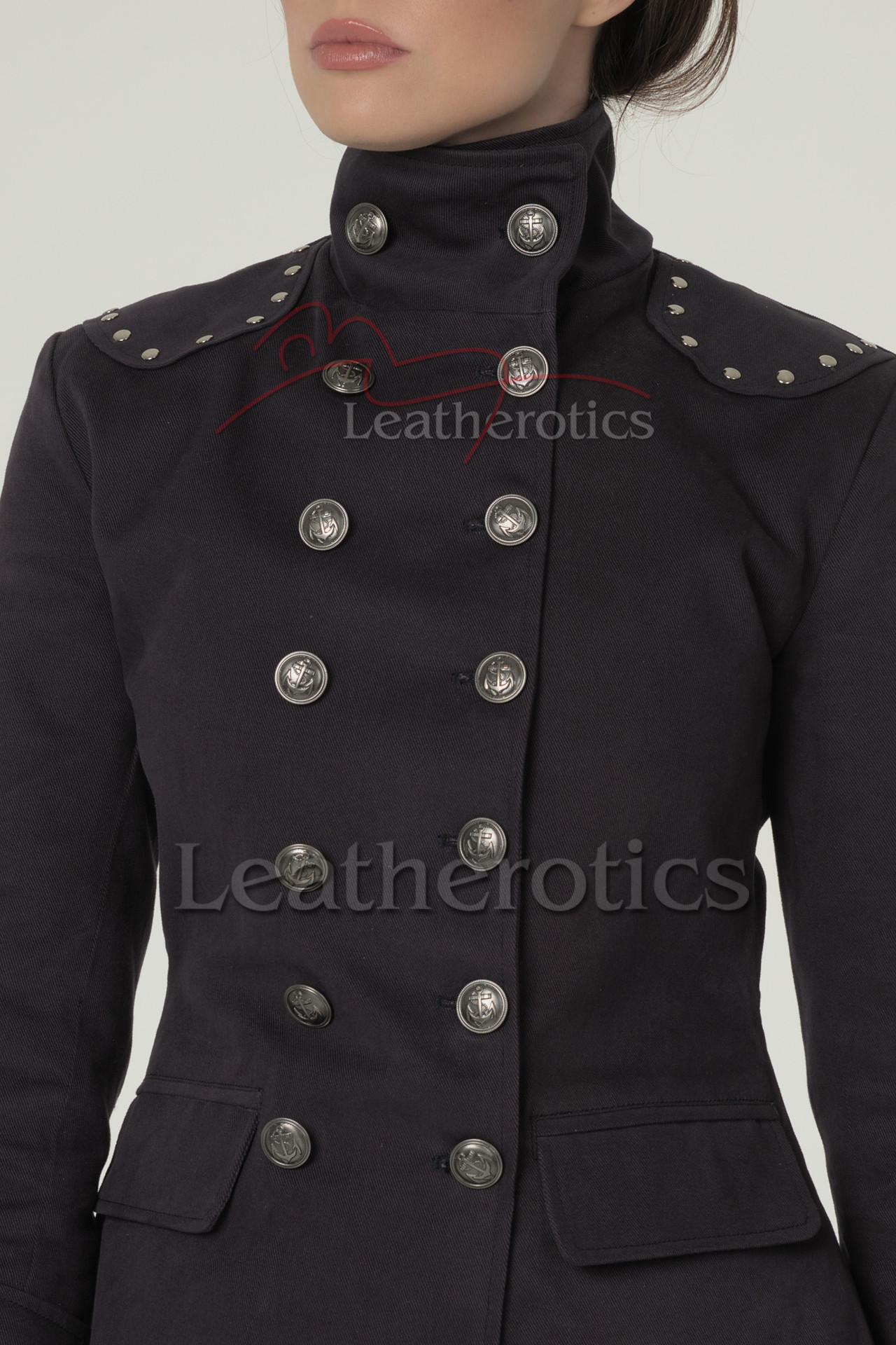 High neck store military jacket