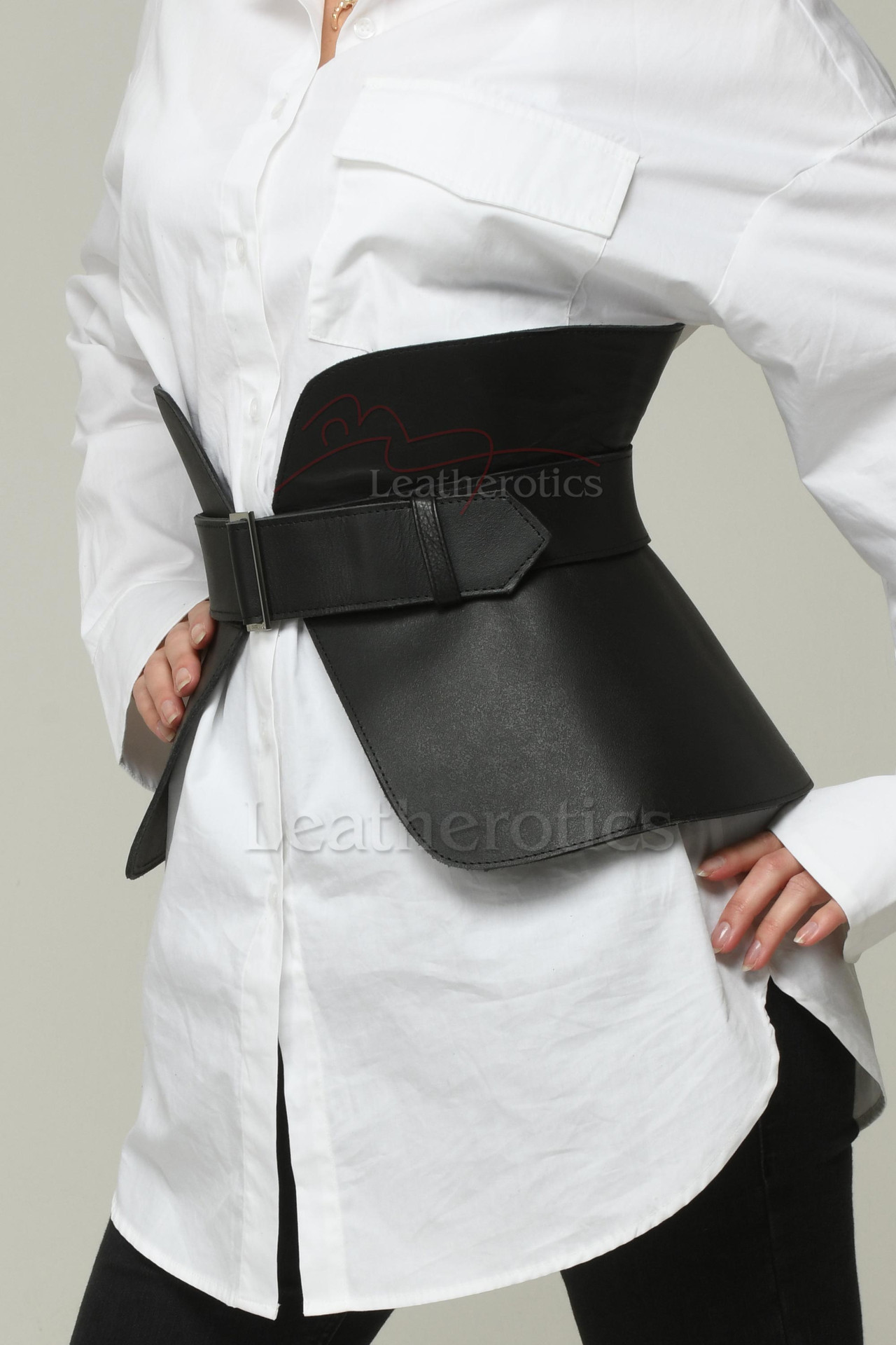 Leather Obi Belt Warp Around Corset