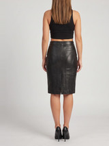 Leather Pencil Skirt Secretary - Back