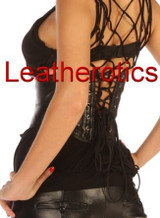 Leather Waspie Corset - Back lacing view