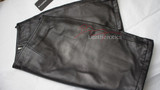 Black Leather Mini Skirt with Slit - Product image without model