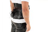 Black Leather Men's Corset - back view