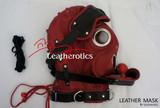 Red Full Grain Leather Mask hood soft supple M6 image 2