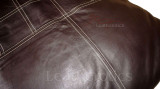 dog bed brown leather details