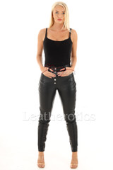 Leather pants slim fit 1