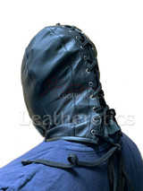 Black leather gimp mask - back