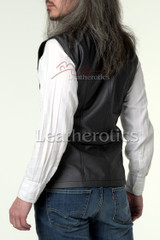 Men's Military Waistcoat Grey cotton - back