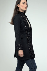 women's Military long coat - side