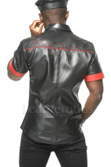 Mens Premium Leather Shirt - back