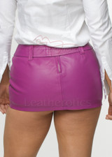 Purple Leather Mini Skirt - back