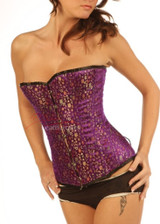 Overbust Purple Brocade Corset
