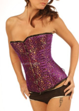 Overbust Purple Brocade Corset