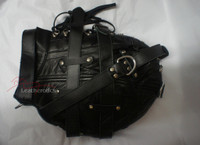 Goat Leather Tight mask hood black color pic 3