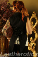 Ladies Tailcoat Gothic Vintage Costume Victorian Flock back view