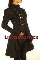 Black cotton Steampunk Ladies Top cyber Gothic Jacket ST6
