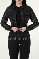 Crop top leather jacket 2