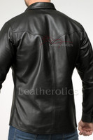 Men's Leather Police Shirt - back