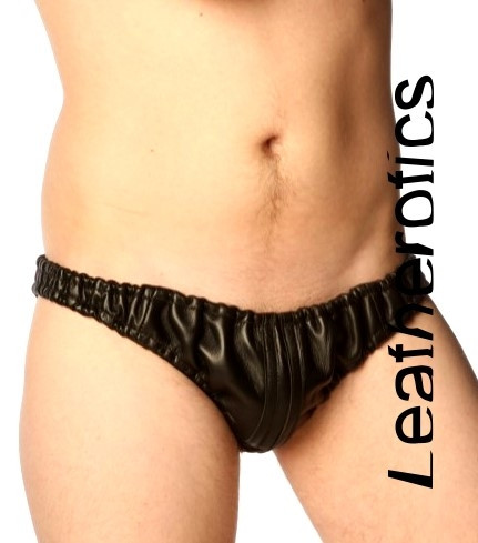 Men's leather underwear Leather brief pants underpants